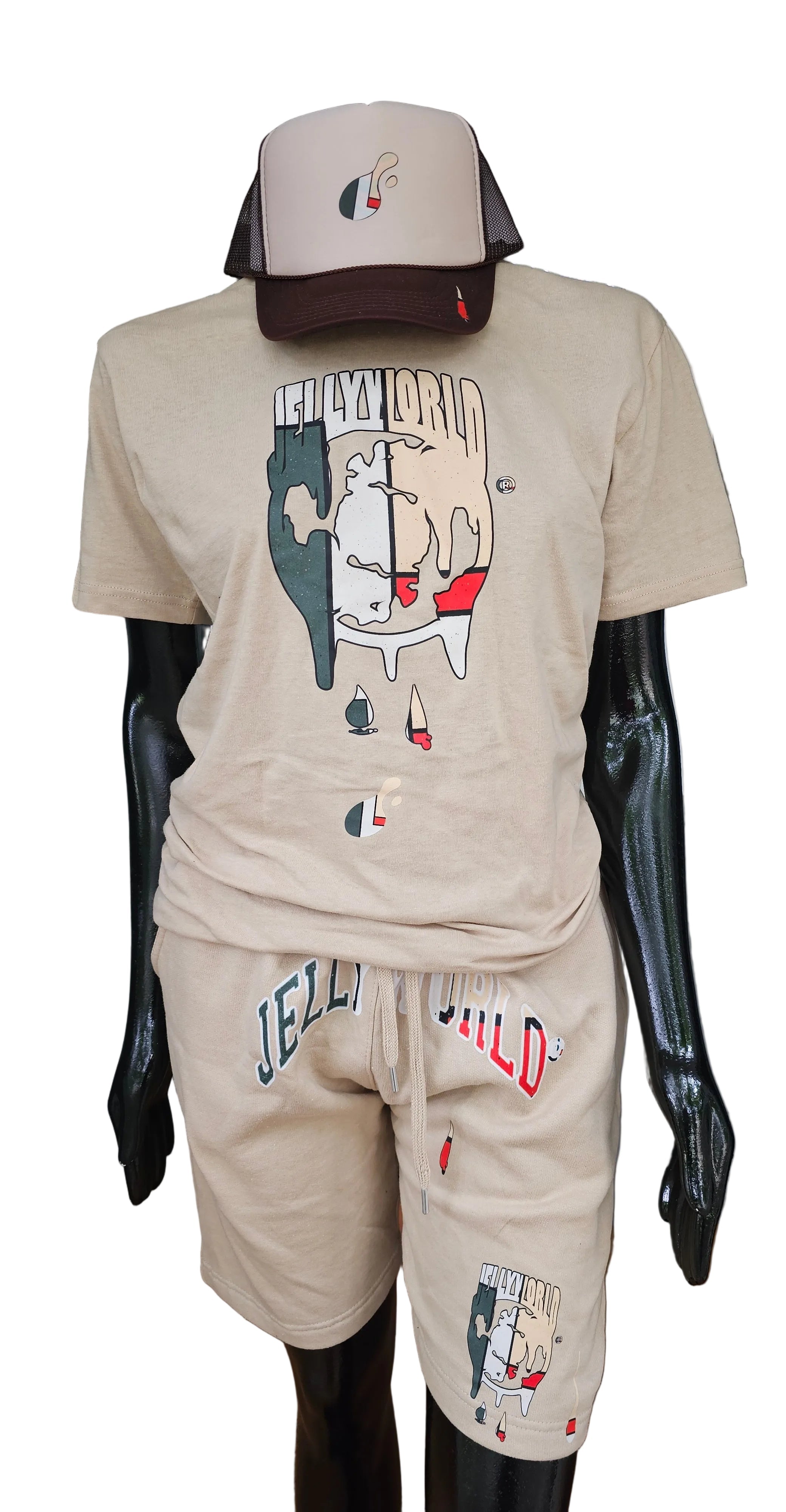 kakhi dirty rice short set men's