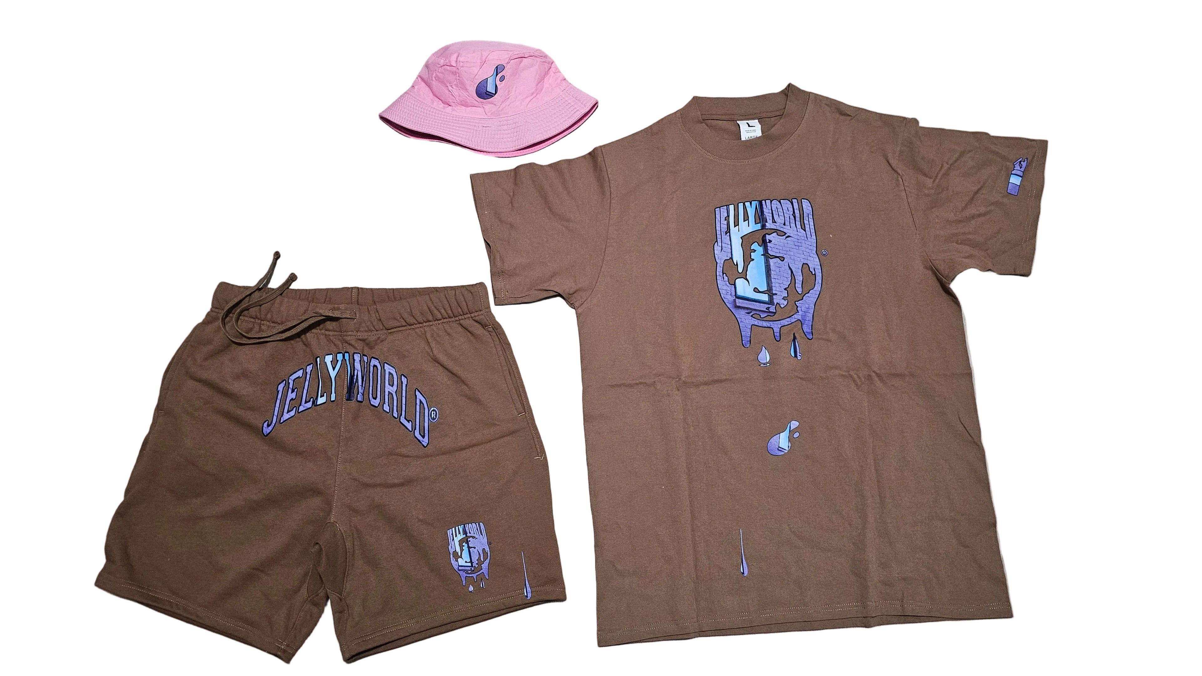 out the window edition brown w/pink bucket hat
