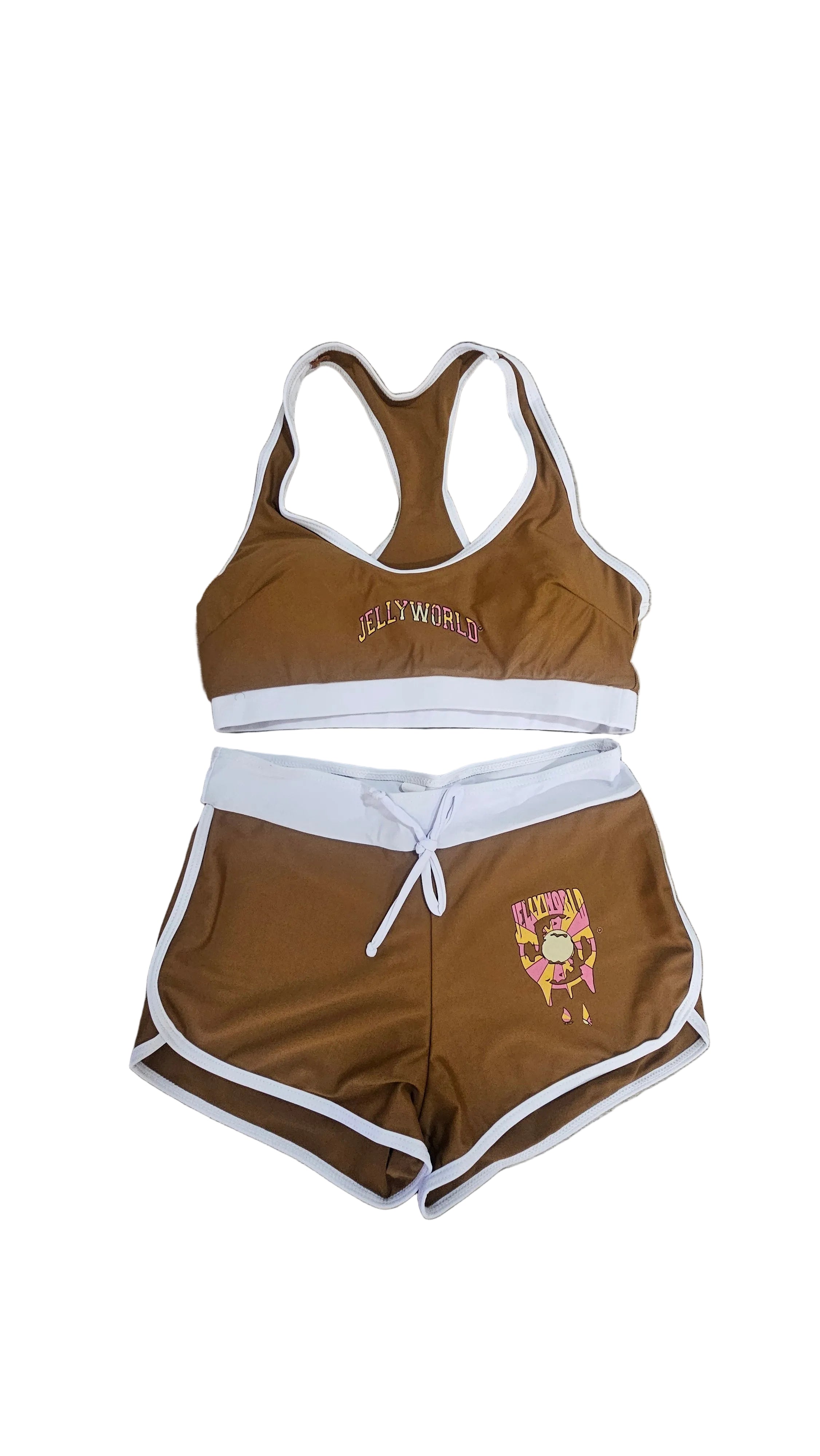 brown boyshort bikini w/tummy control-small