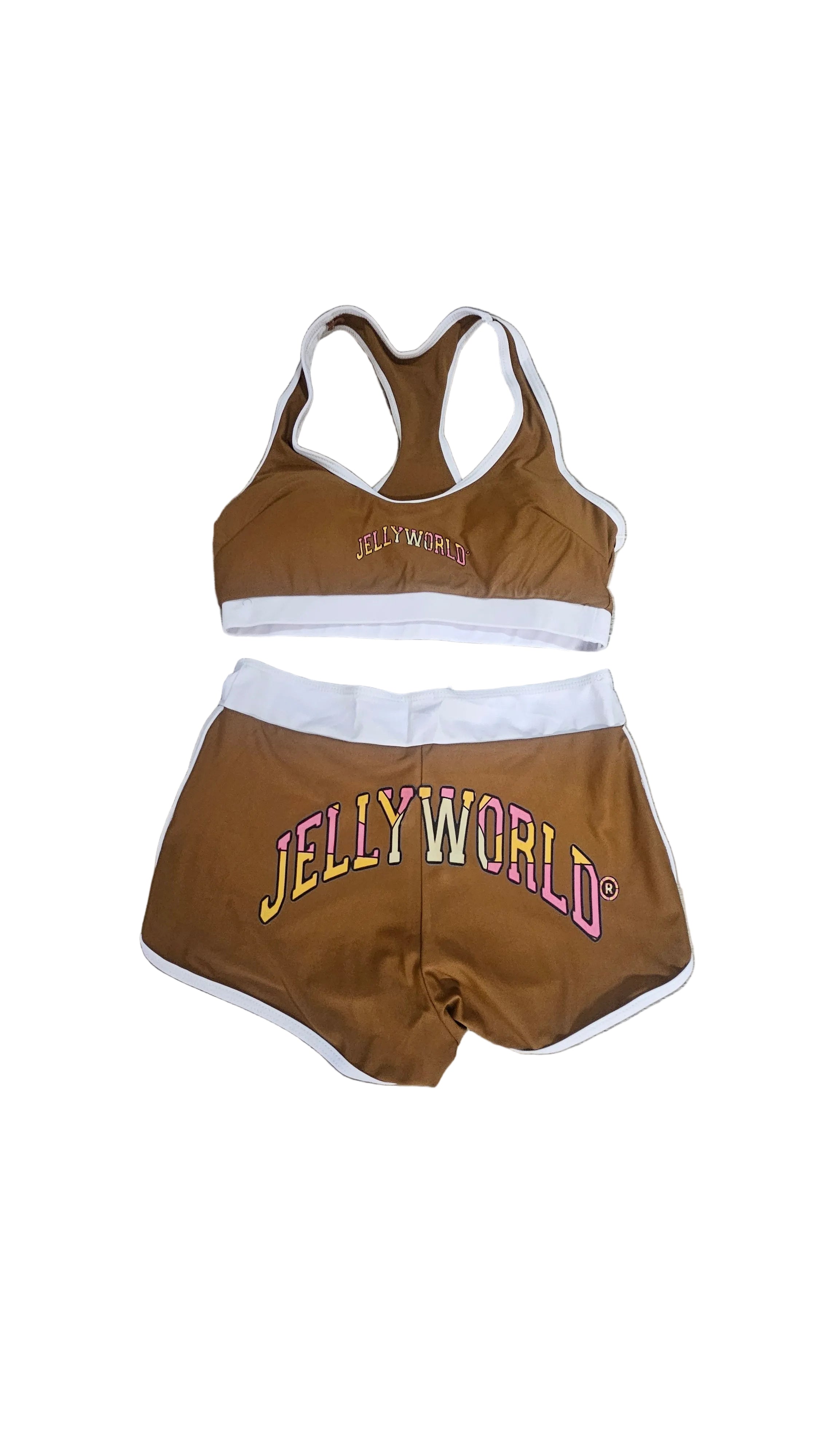brown boyshort bikini w/tummy control-small