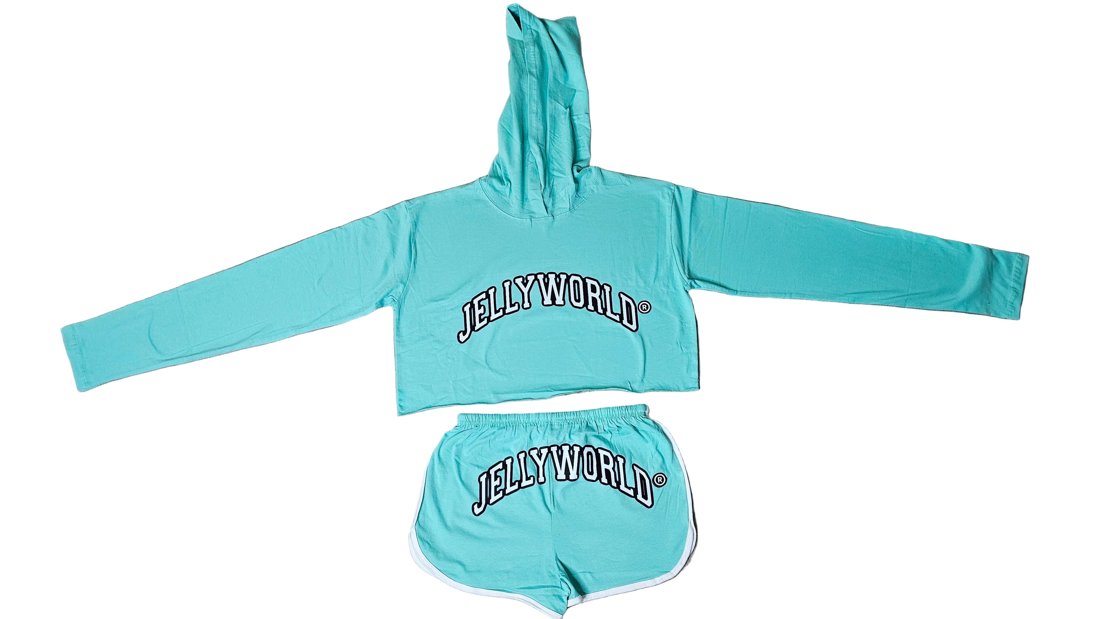 ladies mint green jellyworld short set