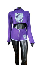 ladies purple jellyworld short set