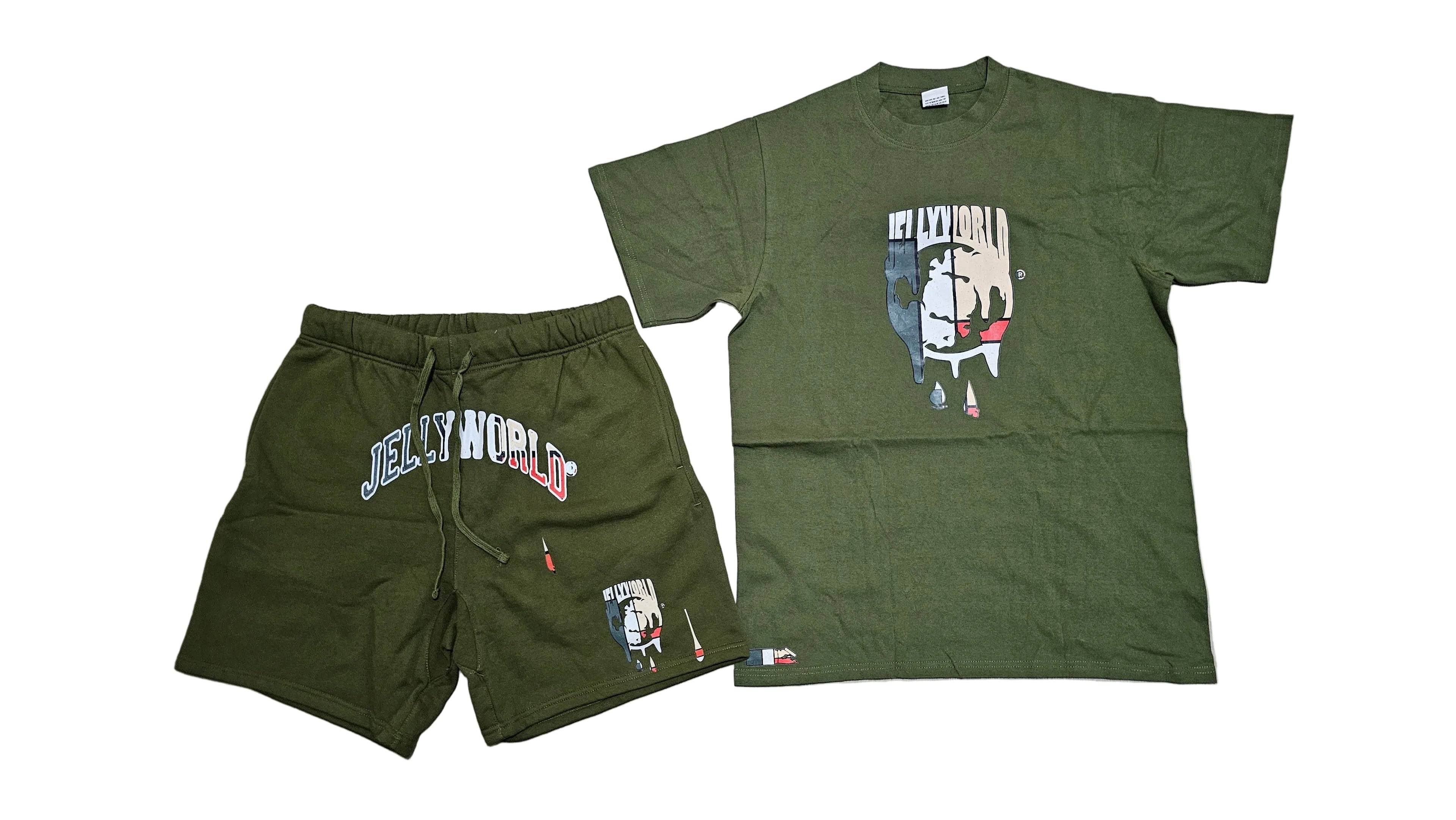 mens olive short set(dirty rice collection)
